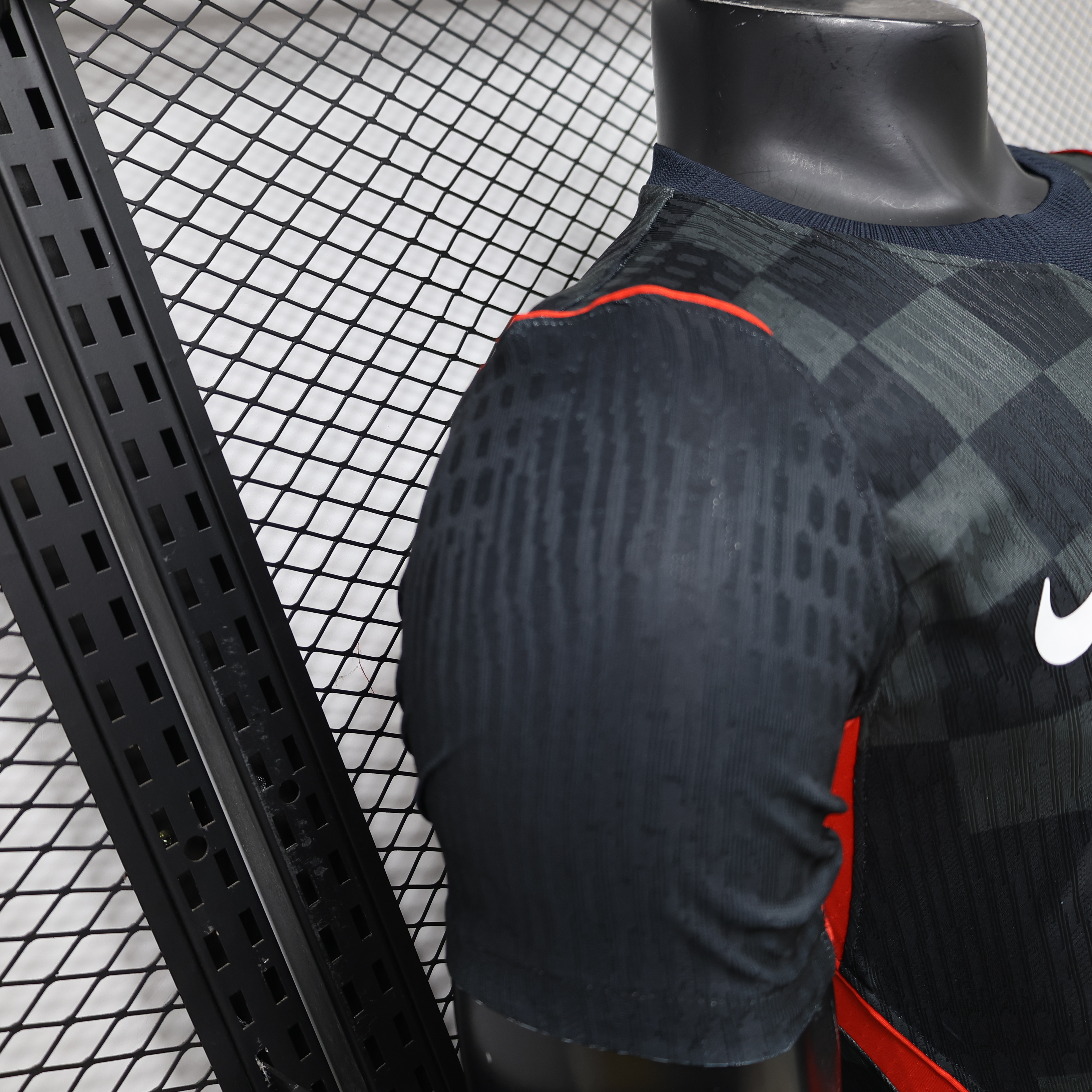 Player Version 2026 Croatia Dark Black with Dark Checkered Pattern Jersey