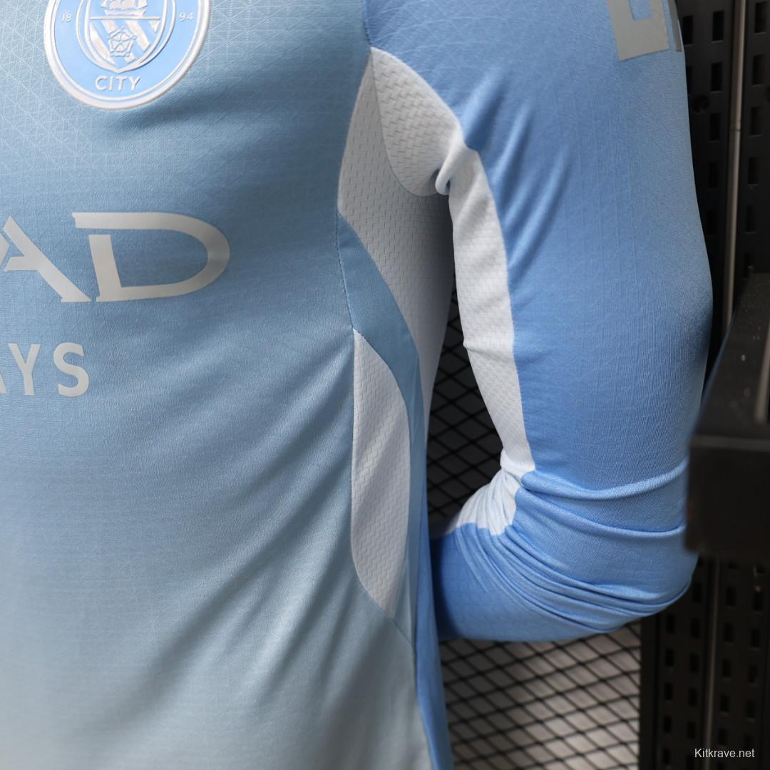 Player Version 26/27 Manchester City Sky Blue with White  Long Sleeve Jersey