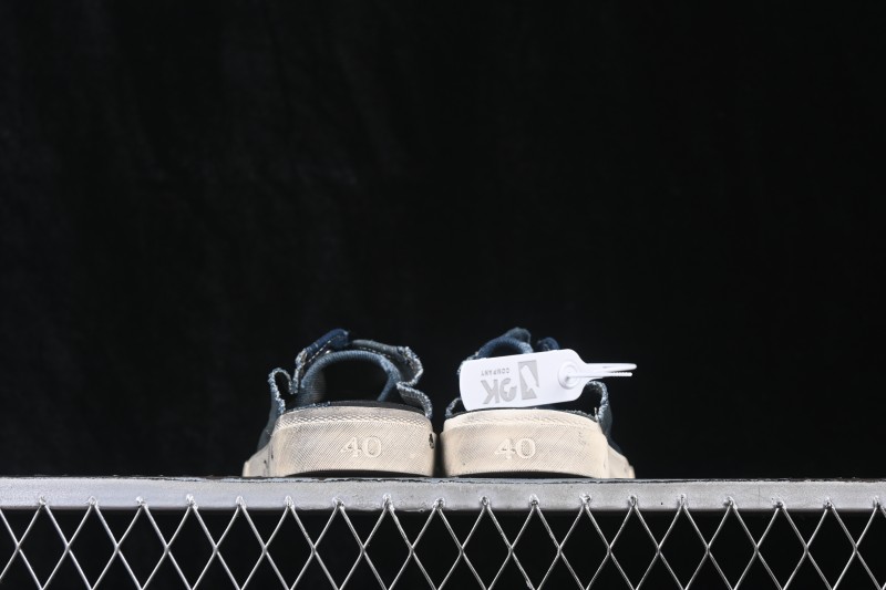 Balenciaga Paris Low Top Lace-Up Mules with Distressed Finish - W3RCL4090