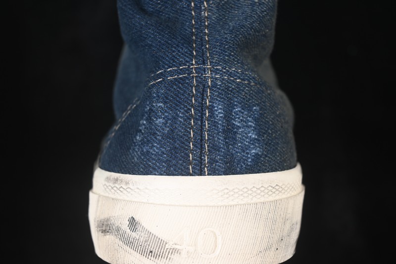 Balenciaga Paris Low Distressed High-Top Lace-Up Fashion Sneakers - W3RCL4090