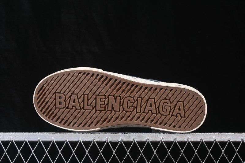 Balenciaga Paris Low Top Lace-Up Distressed Fashion Sneakers - W3RCL4090