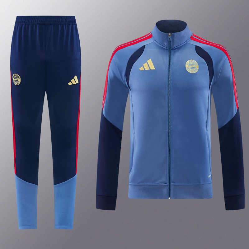 26/27 FC Bayern München 02  Blue Grey Full Zipper Jacket + Long Pants