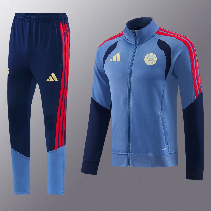 26/27 FC Bayern München 02  Blue Grey Full Zipper Jacket + Long Pants
