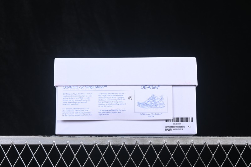 Off-White C/O Virgil Abloh Retro Running Shoes Emerald Green - AJF6
