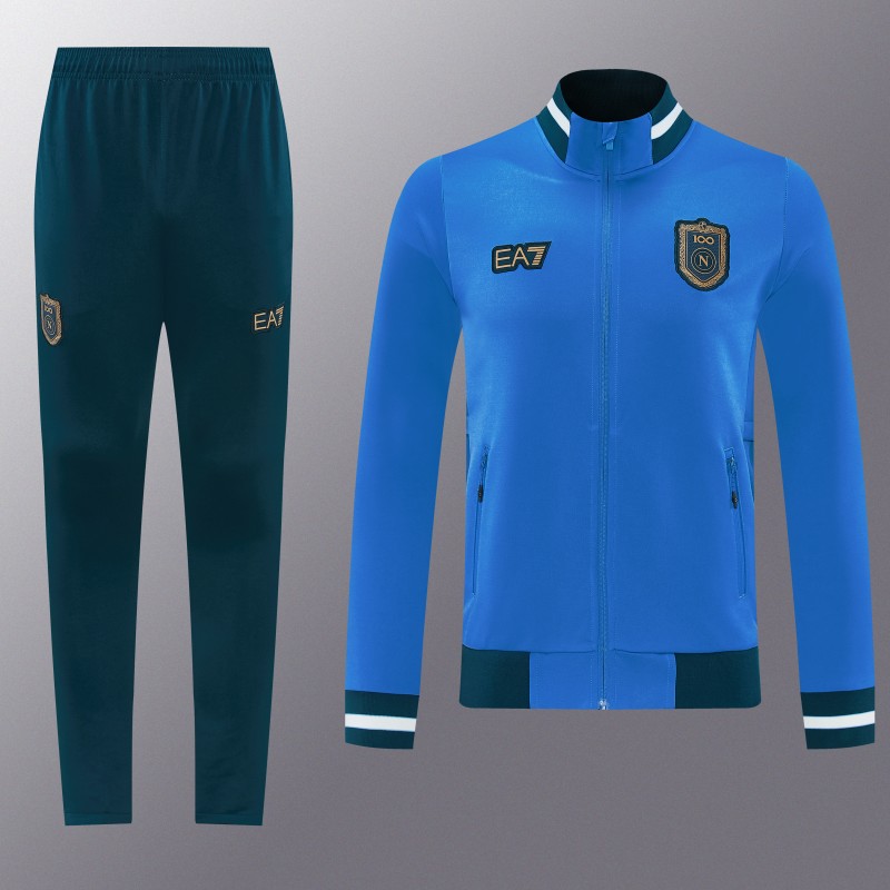 26/27 SSC Napoli Blue Full Zipper Jacket Tracksuit + Long Pants