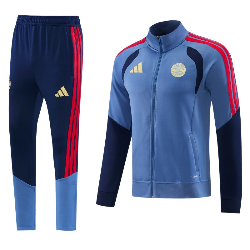 26/27 FC Bayern München 02  Blue Grey Full Zipper Jacket + Long Pants