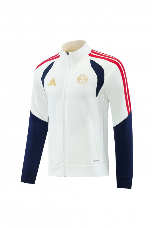 26/27 FC Bayern München 02  White Full Zipper Jacket + Long Pants