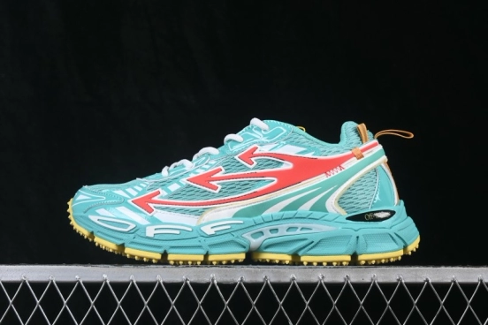 Off-White C/O Virgil Abloh Retro Running Shoes Emerald Green - AJF6