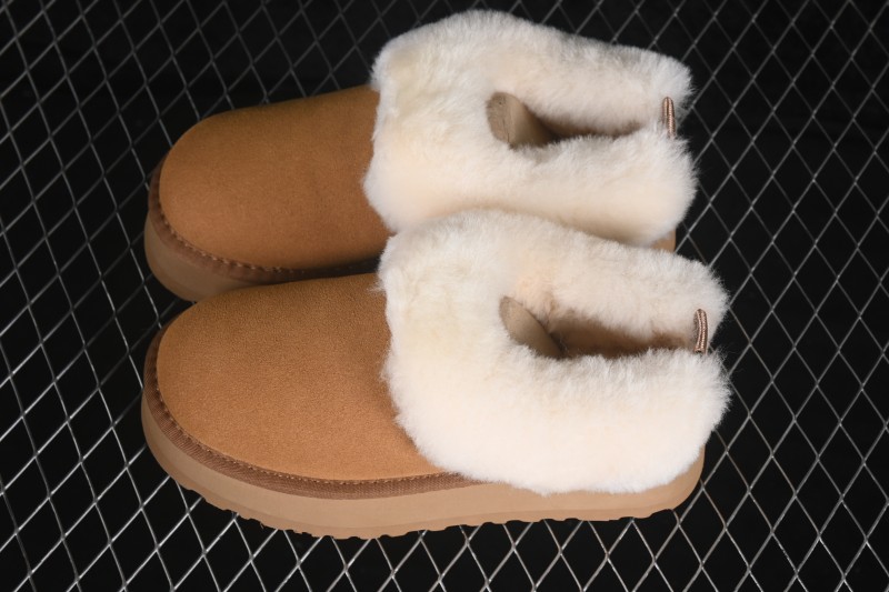 UGG Tazzelle Cow Split Leather Fleece-Lined Comfortable Platform Ankle Snow Boots - AJD4
