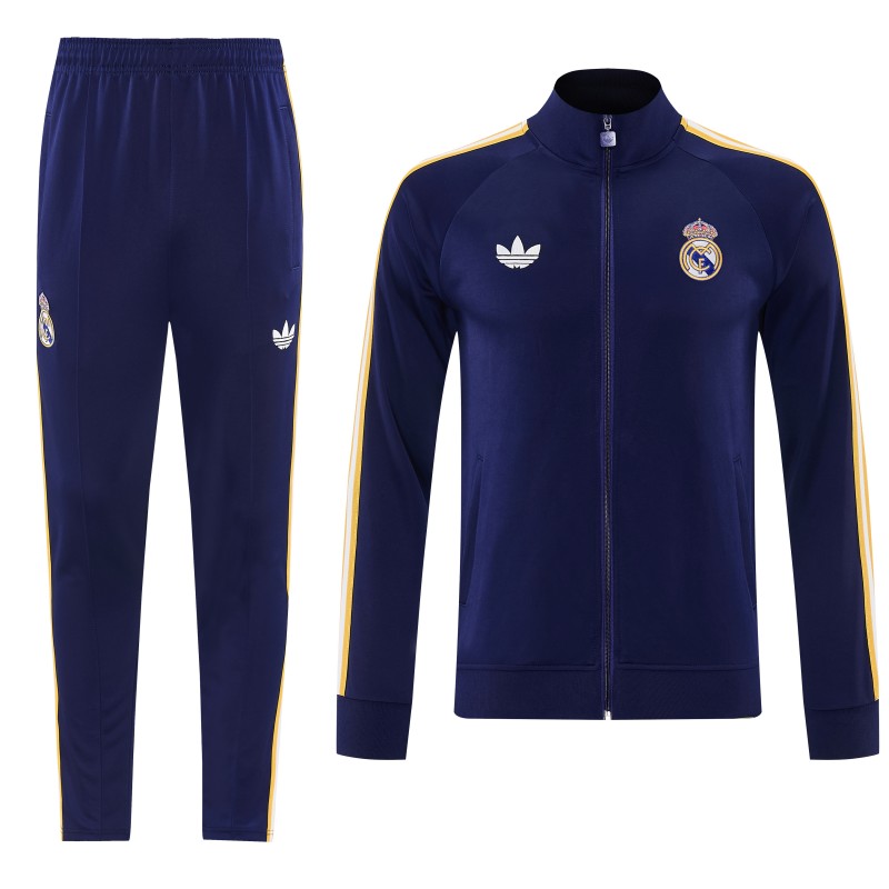 26/27 Real Madrid Navy Full Zipper Jacket Tracksuit + Long Pants