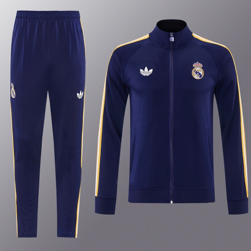26/27 Real Madrid Navy Full Zipper Jacket Tracksuit + Long Pants