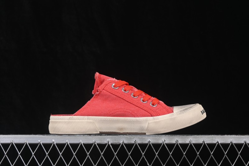 Balenciaga Paris Low Top Lace-Up Half-Slip Distressed Sneakers - W3RC16092
