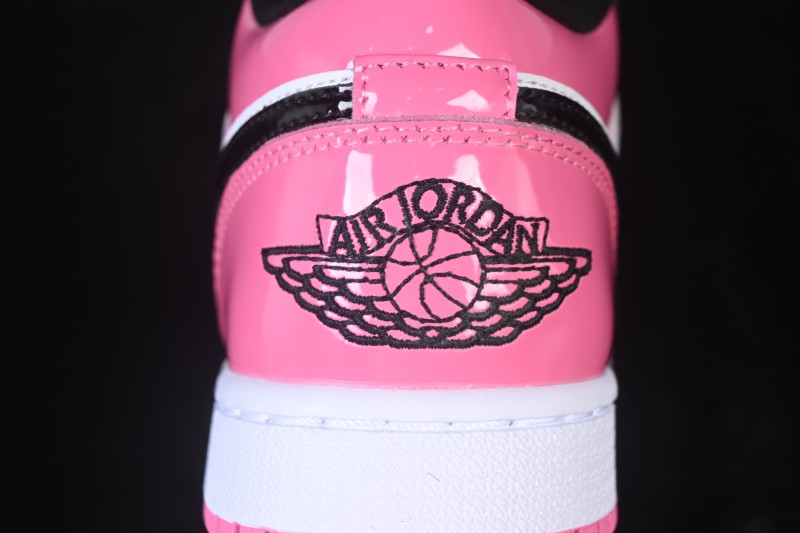 Air Jordan 1 Low Patent Leather Black Pink Low-Top Retro Cultural Basketball Shoes - IV2446-684