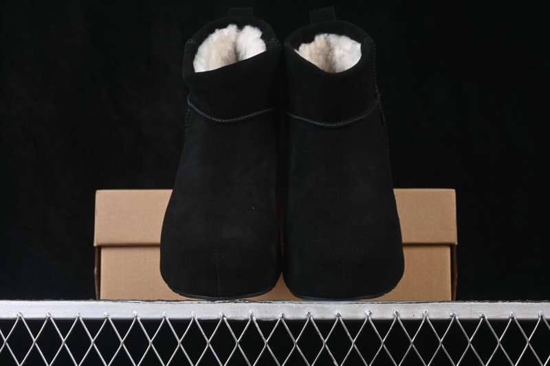 UGG Classic Novelty Twin Sole Hidden Wedge Winter Snow Boots - 1180412 BLK