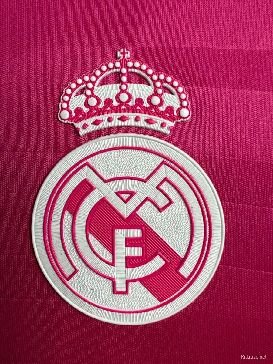 Retro 14/15 Real Madrid Away Pink Long Sleeve Jersey