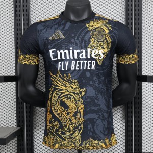 Player Version 24/25 Real Madrid Black Jersey With Golden Dragon