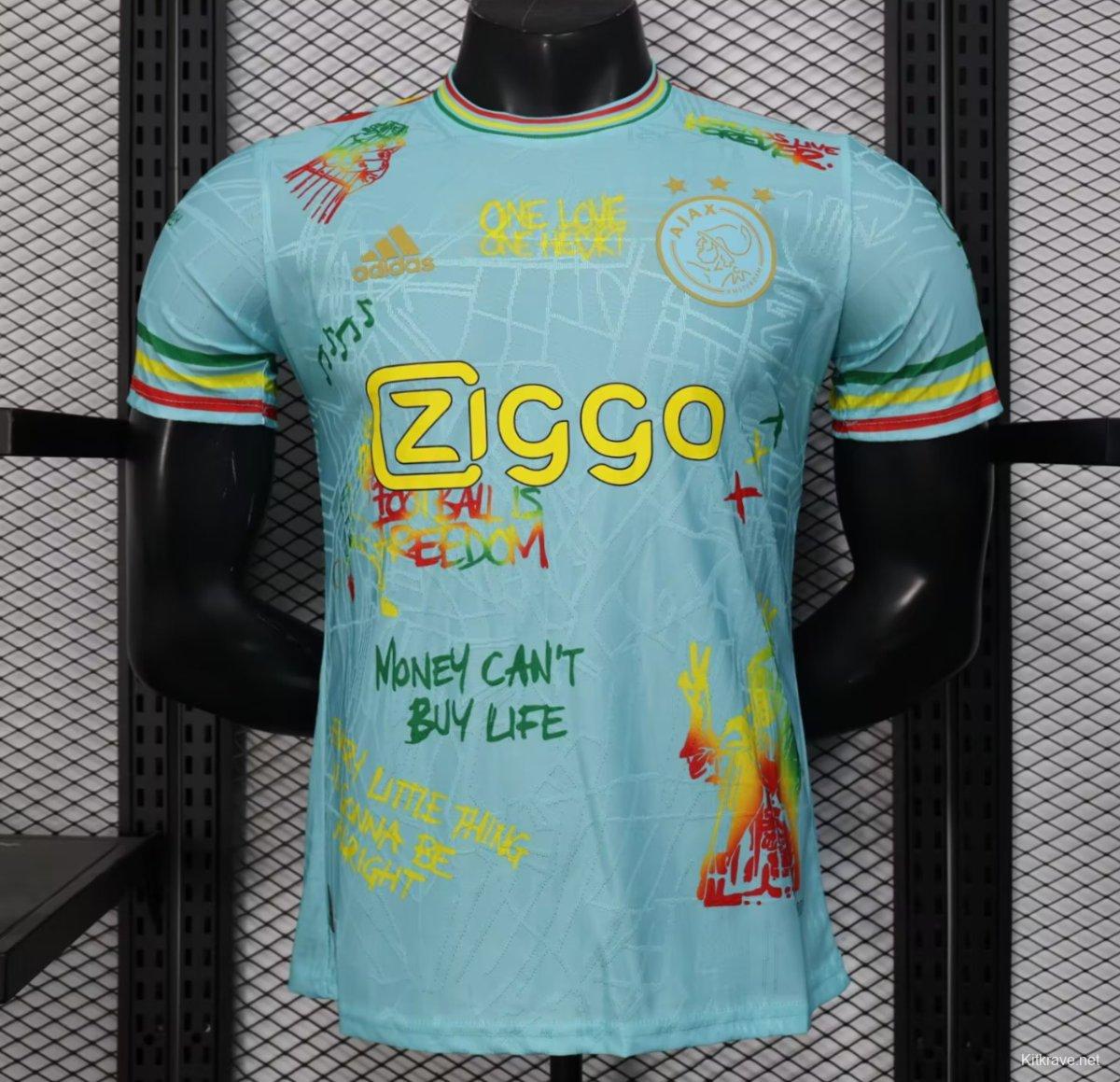 Player Version 25/26 Ajax Navy Skyblue with Bob Marley Tribute Jersey