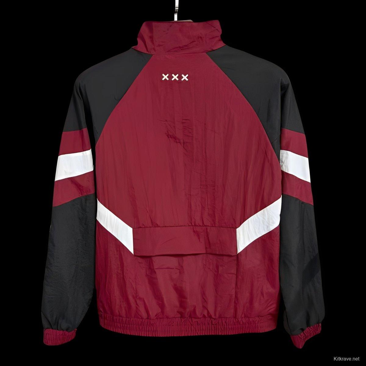 25/26 Ajax Wine Full Zipper Windbreaker