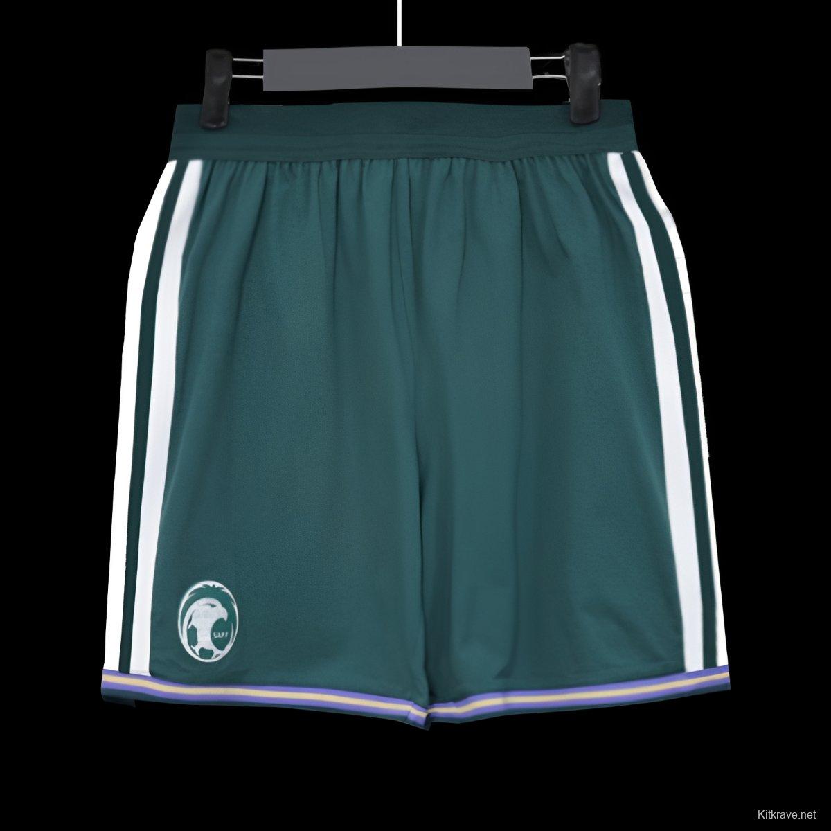 2026 Player Version Saudi Arabia Green with White Side Stripes  Shorts