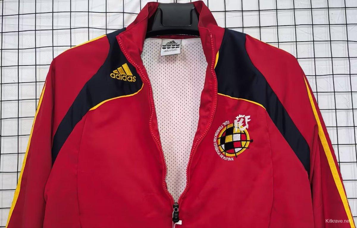 2026 Spain Vintage Adidas Red Full Zipper Windbreaker
