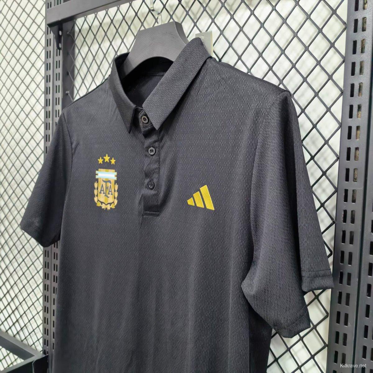2026 Argentina Black Polo Jersey