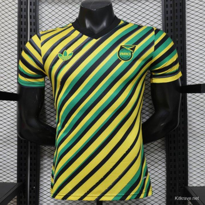 Player Version 2026 Jamaica x Adidas Originals Home Yellow Diagonal Stripe Jersey