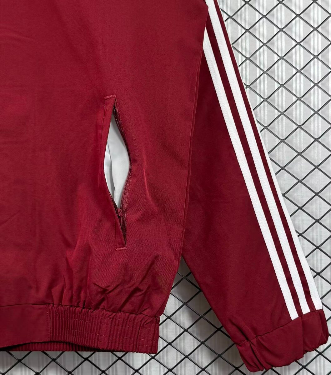 2026 Spain Burgundy Red Full Zipper Windbreaker
