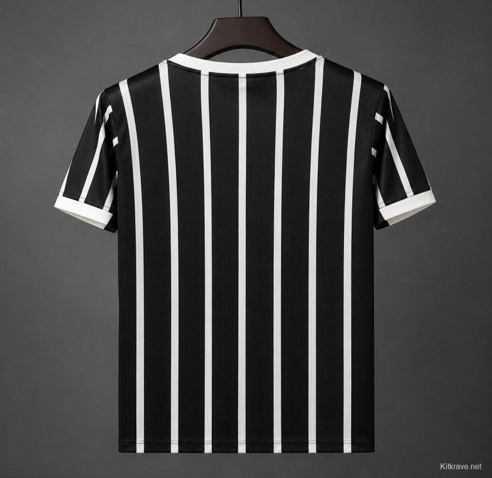 25/26 Corinthians Away Black White Pinstripes Jersey