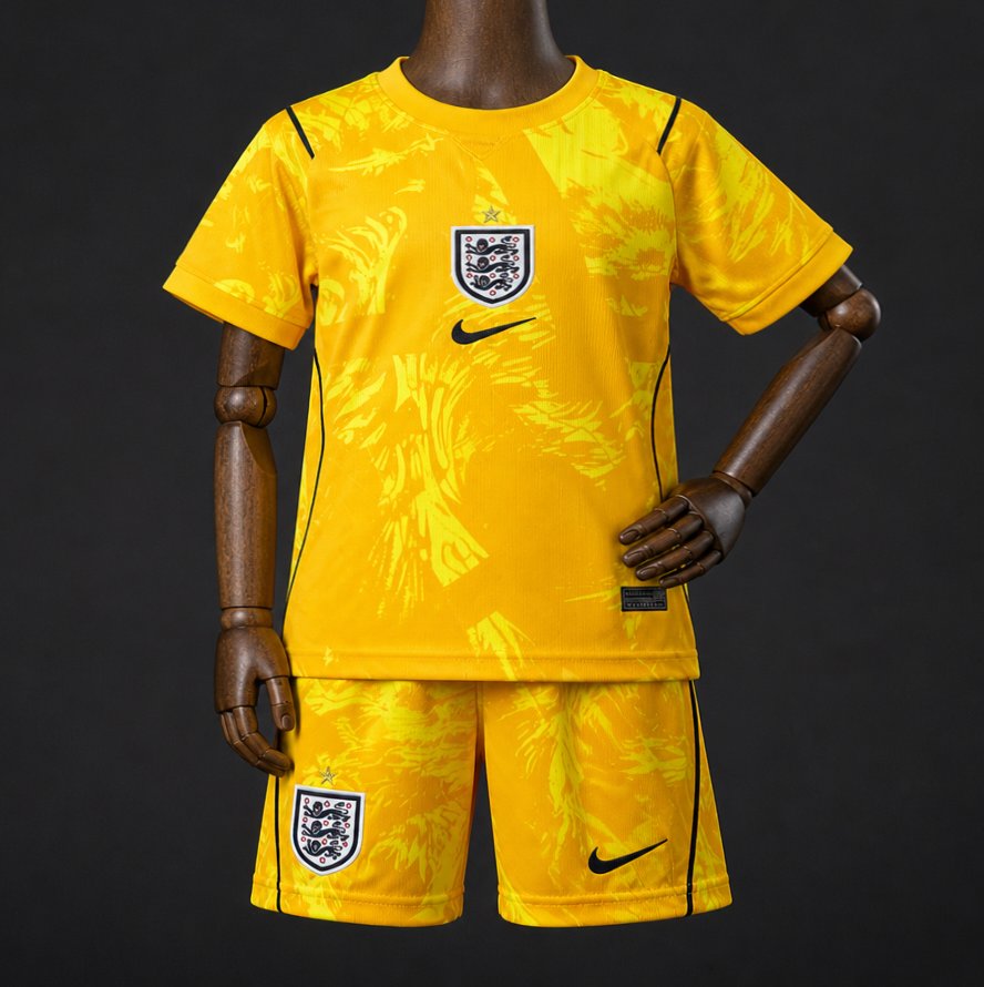 2026 Kids England Yellow Goalkeeper Jersey