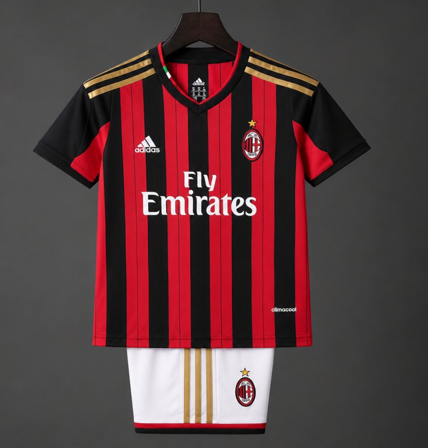 Retro Kids 2013/14 AC Milan Home Soccer Jersey