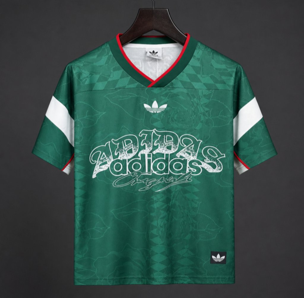 26/27 Adidas Originals Roses Mesh Green Vintage Style Jersey