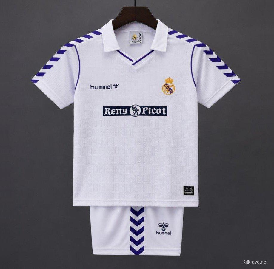 Retro Kids 88/90 Real Madrid Home Jersey