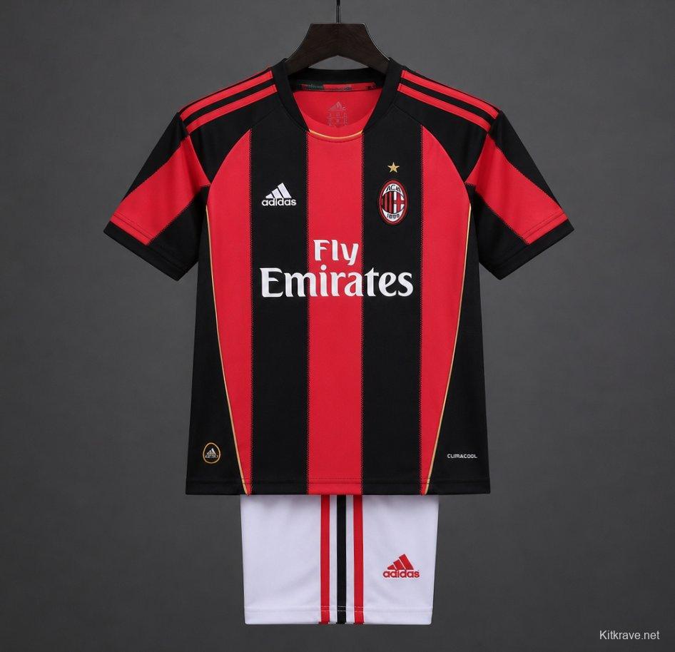 Retro Kids 11/12  AC Milan Home Jersey