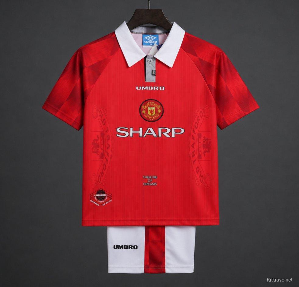 Retro Kids  96/97 Manchester United Home Jersey