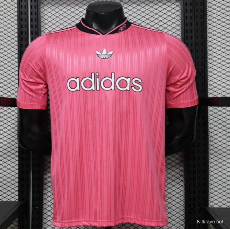 Player Version 2026 Adidas Originals Pink Stripe Retro Football Jersey