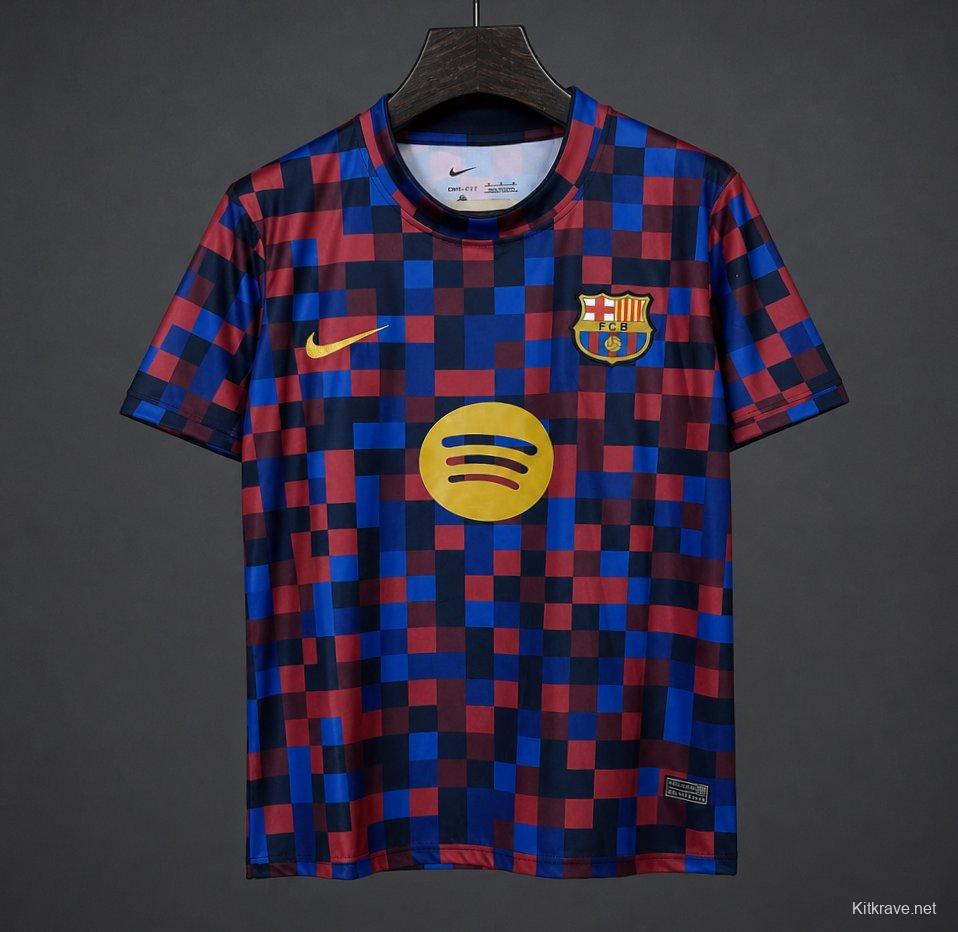 26/27 Barcelona Pre-Match Shirt Pixelated Blaugrana Jersey