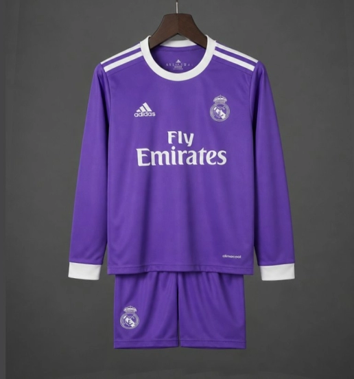 Retro Kids 16/17 Real Madrid Away Long Sleeve Jersey