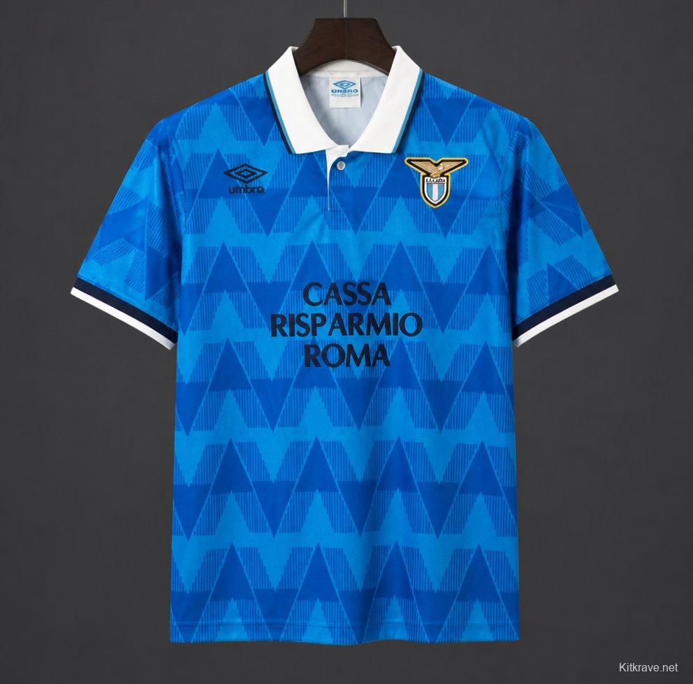 Retro 89/90 Lazio Home Blue Jersey
