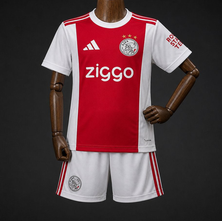 26/27 Kids Ajax Red & White Home Jersey Kit