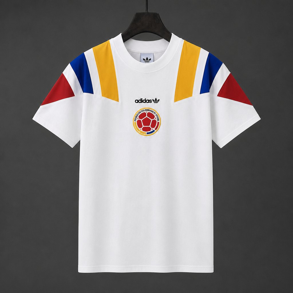2026 Colombia White EQT Tricolor Casual Retro T-Shirt
