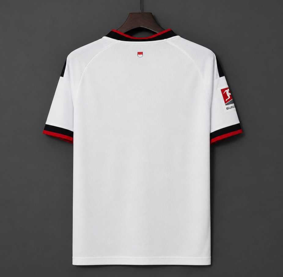 26/27 1. FC Nürnberg White with Black & Red Stripe Away Jersey