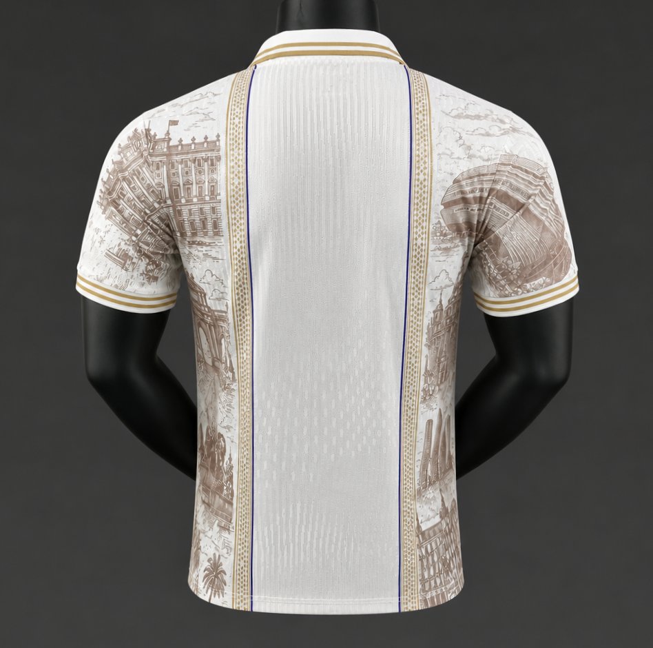 Player Version 26/27 Real Madrid x Air Dior Special White/Gold Polo Jersey