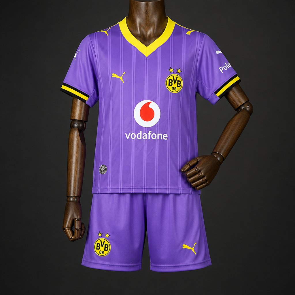 26/27 Kids BVB Dortmund Third Purple Jersey Kit